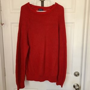 Sfera Men's Regular Fit Long Sleeve Knitted Sweater, Size: XL Color: Red